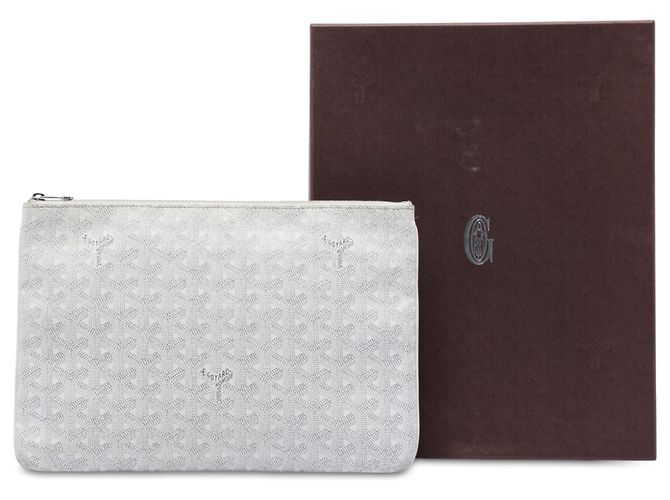 Goyard White Goyardine Senat MM Bianco - vista 7