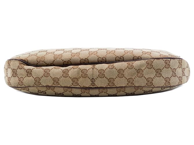 Borsa a tracolla Gucci in canvas GG beige - vista 3