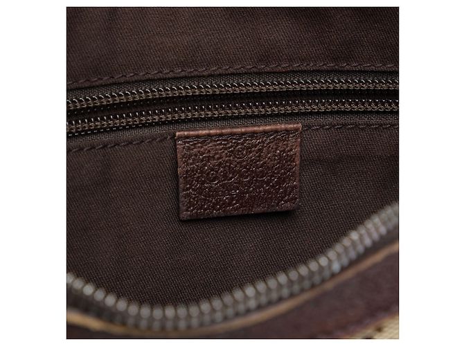 Borsa a tracolla Gucci in canvas GG beige - vista 5