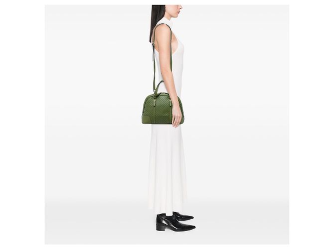 Borsa Gucci Green Small Microguccissima Nice Dome Satchel Verde Verde oliva - vista 5