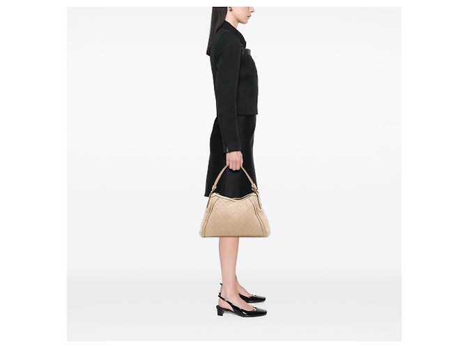 Borsa a tracolla Gucci Guccissima Scarlett Beige - vista 6