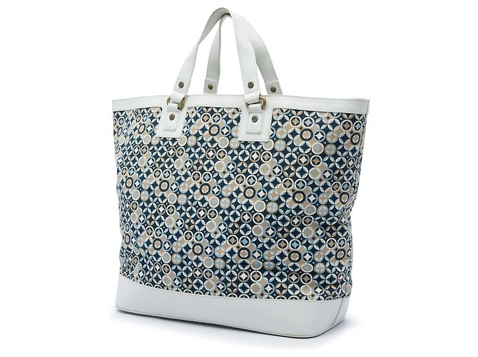 16 Céline Tote Bag Celine in tela stampata bianca Bianco - vista 2