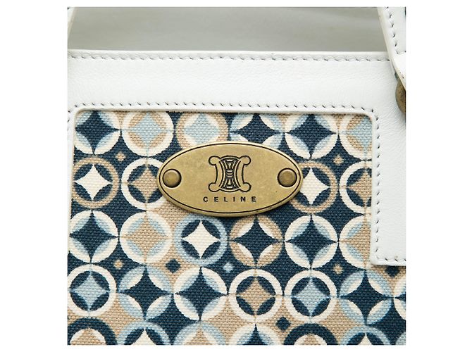 16 Céline Tote Bag Celine in tela stampata bianca Bianco - vista 5