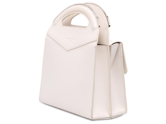 Bolsa Balenciaga Maillon de couro de bezerro branco com alça redonda M - vista 2
