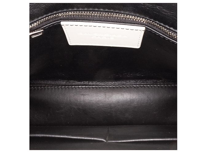 Bolsa Balenciaga Maillon de couro de bezerro branco com alça redonda M - vista 5