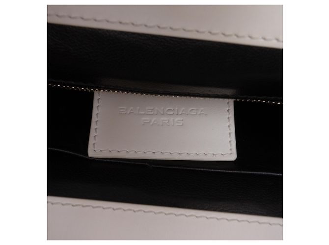 Bolsa Balenciaga Maillon de couro de bezerro branco com alça redonda M - vista 6