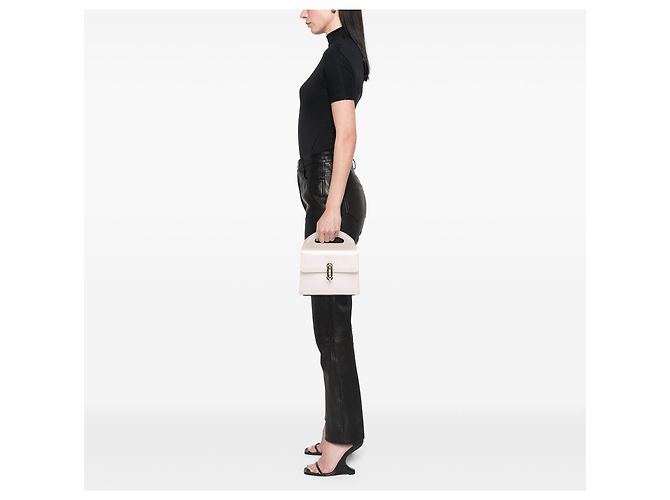 Bolsa Balenciaga Maillon de couro de bezerro branco com alça redonda M - vista 7