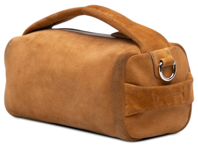 Borsa Prada in camoscio marrone con manico superiore Cammello - vista 2