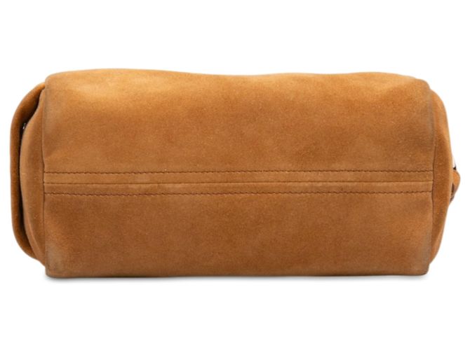 Borsa Prada in camoscio marrone con manico superiore Cammello - vista 3