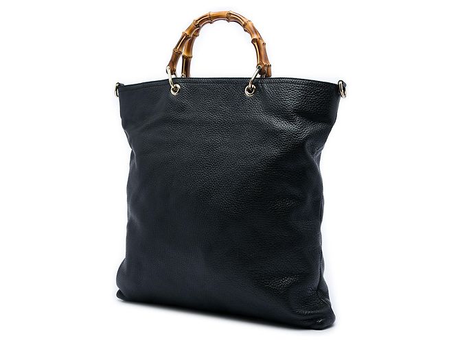 Borsa Satchel Gucci Bamboo Shopper in pelle di vitello nera Nero - vista 2