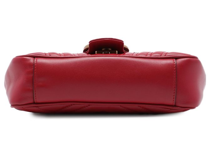Borsa a tracolla Gucci GG Marmont Small in pelle di vitello matelassé rossa - vista 3