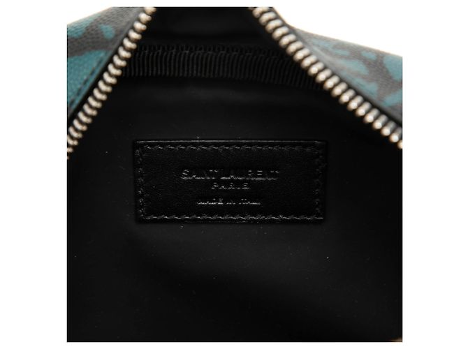 Pouch Saint Laurent Blue Grain De Poudre Tropical Palm - vista 5