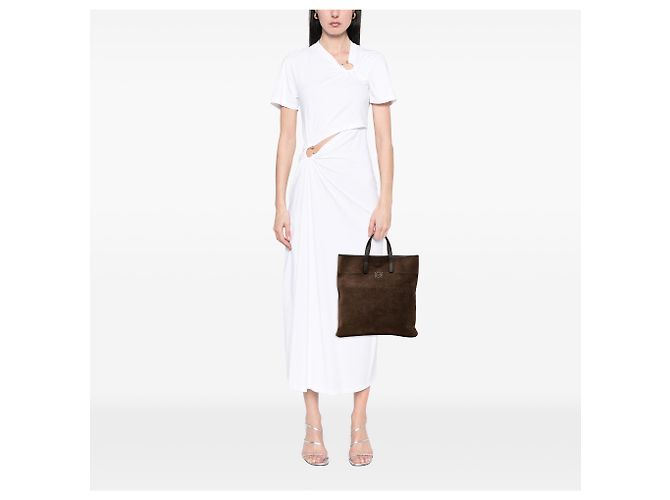 Tote Anagram LOEWE in camoscio marrone Marrone scuro - vista 6