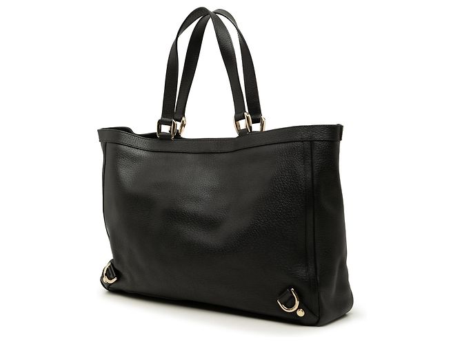 Gucci Abbey Shopper aus schwarzem Leder mit D-Ring - Ansicht 2