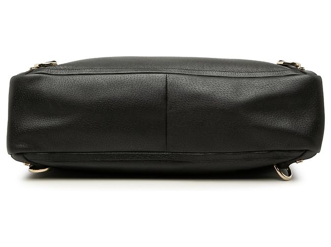 Gucci Abbey Shopper aus schwarzem Leder mit D-Ring - Ansicht 3