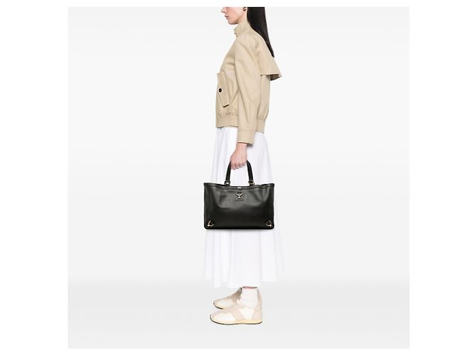 Gucci Abbey Shopper aus schwarzem Leder mit D-Ring - Ansicht 6