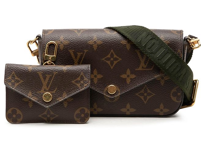 Louis Vuitton Brown Monogram Felicie Strap And Go Marrone - vista 7