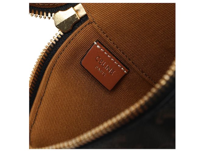 Céline Celine Mini Triomphe Vanity Case in tela rivestita marrone Marrone scuro - vista 5
