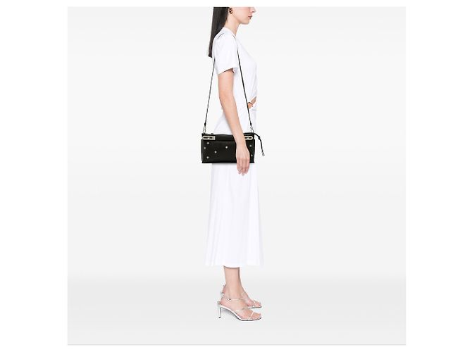 LOEWE Missy Satchel aus schwarzem Leder Small mit Sternen - Ansicht 6