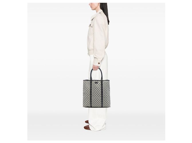 Borsa Tote Verticale Gucci Beige GG Supreme Joy - vista 6
