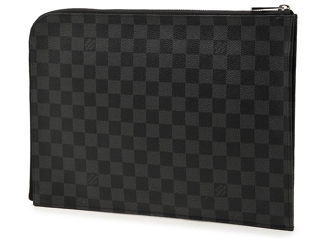 Louis Vuitton Black Damier Graphite Pochette Jour GM Nero - vista 2