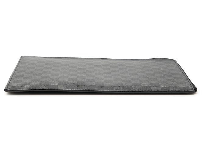 Louis Vuitton Black Damier Graphite Pochette Jour GM Nero - vista 3