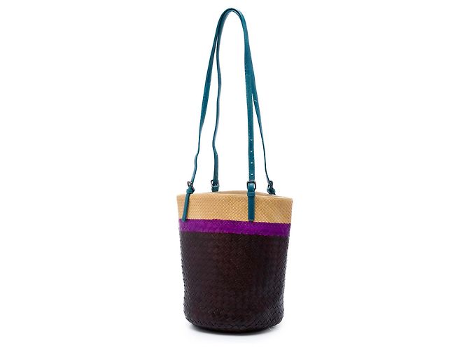 Borsa a secchiello Bottega Veneta Brown Nappa Intrecciato Acquarello Marrone Marrone scuro - vista 2