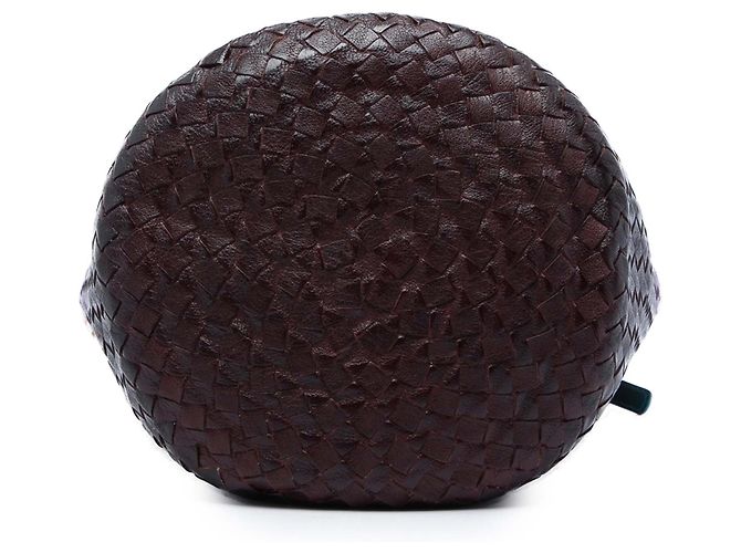 Borsa a secchiello Bottega Veneta Brown Nappa Intrecciato Acquarello Marrone Marrone scuro - vista 3