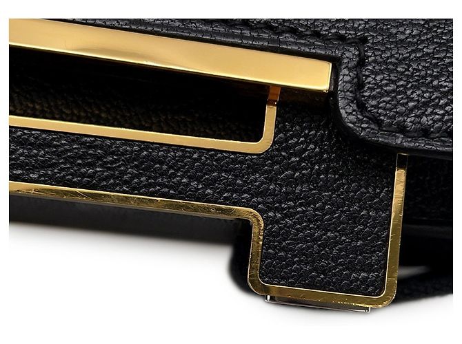 Hermès Bolso de hombro Hermes en Chevre Mysore negro - vista 12