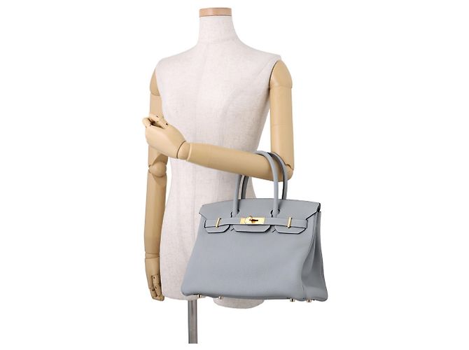 Hermès Borsa Hermes Birkin 30 Blue Glacier - vista 4