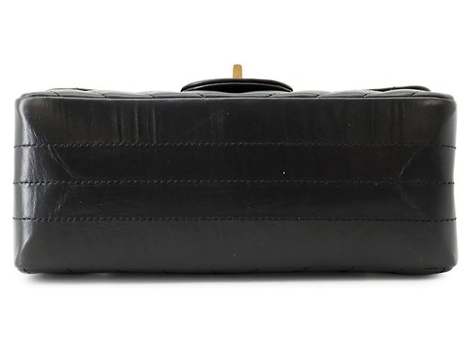 Chanel 2.55 Mini Schultertasche aus gealtertem Kalbsleder Schwarz - Ansicht 3