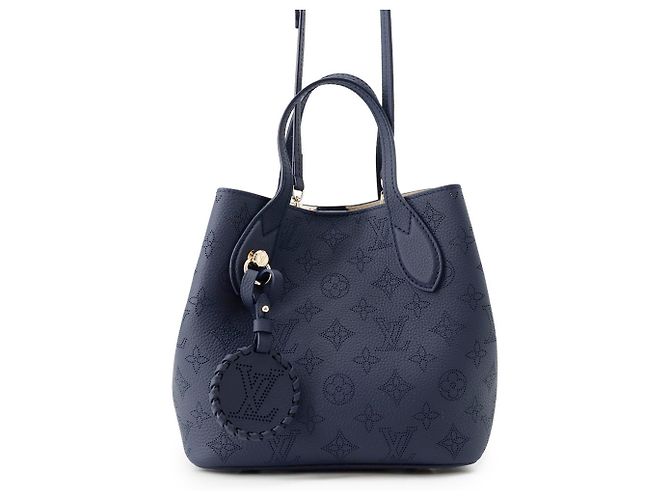Borsa a tracolla Louis Vuitton Monogram Mahina Blossom PM Blu navy - vista 2