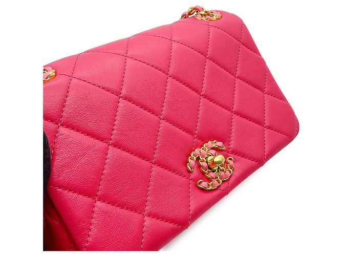 Borsa a tracolla Mini Flap Chanel Matelassé Rosa - vista 13