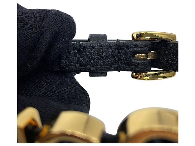 Bracciale con charm in pelle nera Gucci Nero - vista 10