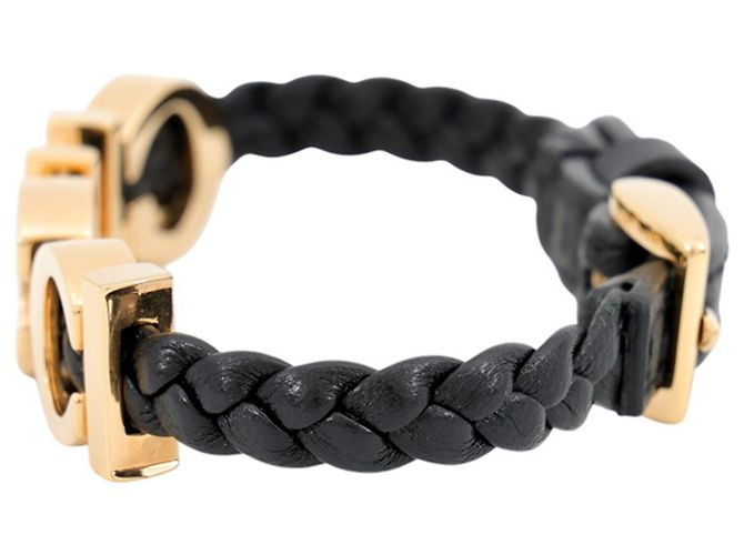 Bracciale con charm in pelle nera Gucci Nero - vista 2