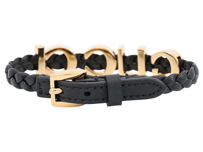 Bracciale con charm in pelle nera Gucci Nero - vista 3