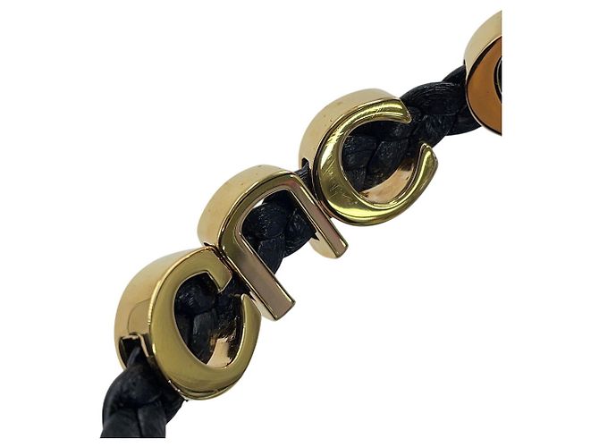 Bracciale con charm in pelle nera Gucci Nero - vista 7