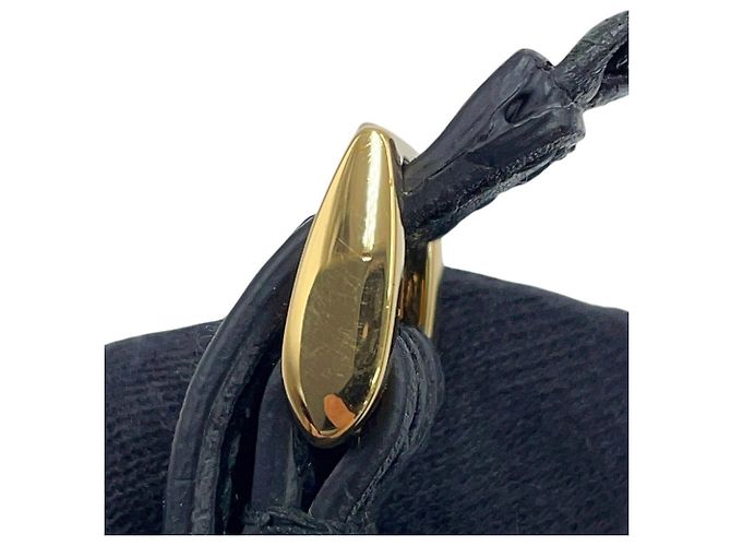 Bracciale con charm in pelle nera Gucci Nero - vista 8