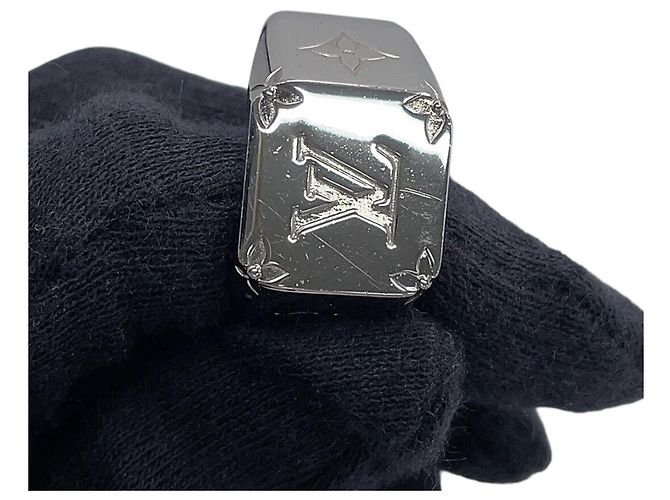 Louis Vuitton Silver Band Ring Silvery - view 5