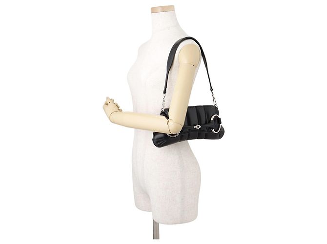 Borsa a mano in pelle Small Horsebit Gucci Nero - vista 4