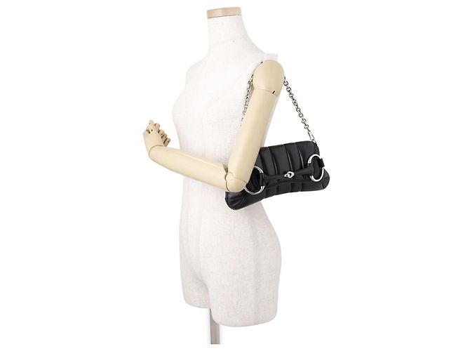 Borsa a mano in pelle Small Horsebit Gucci Nero - vista 5