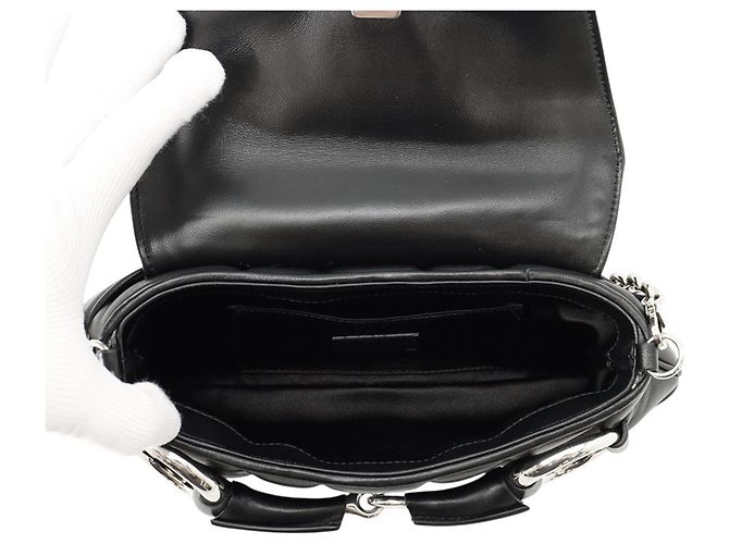Borsa a mano in pelle Small Horsebit Gucci Nero - vista 6