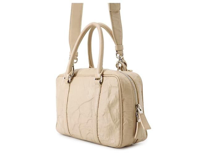 Borsa a mano in pelle Prada Triangle Beige - vista 2