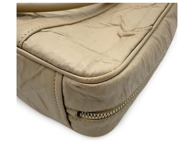 Borsa a mano in pelle Prada Triangle Beige - vista 8
