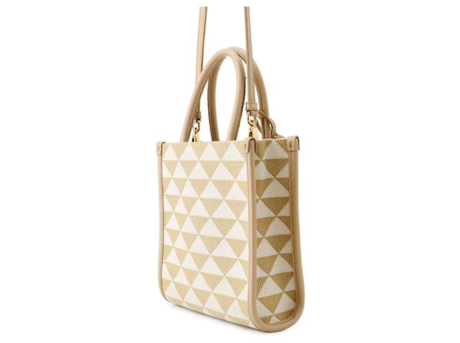 Borsa a mano e spalla 2-Way Prada Bianco Beige - vista 2