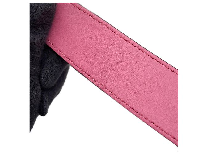 Borsa a tracolla Prada Triangle Cleo in pelle di vitello rosa - vista 14