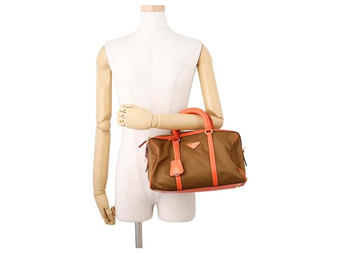 Borsa Prada Triangle Arancione Cachi - vista 4