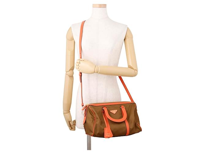 Borsa Prada Triangle Arancione Cachi - vista 5