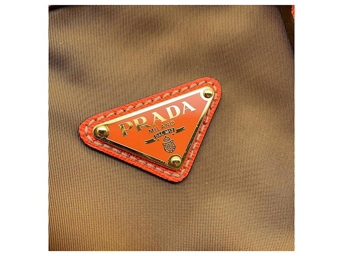 Borsa Prada Triangle Arancione Cachi - vista 9