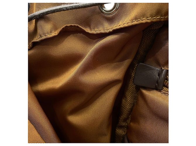 Prada Triangle Nylon Leather Backpack Brown - view 10